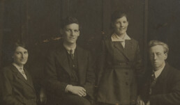 Before and after photo restoration examples from ImageRevive